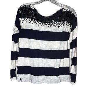 Loft Striped Shirt with Sequins‎